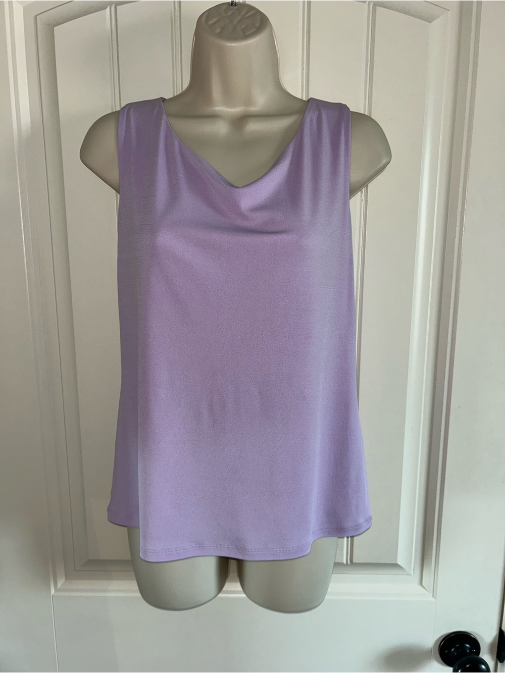 NEW Eileen Petites Fisher Lavender Cowl Neck Sleeveless Top 100% Silk Sz SP